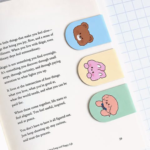 Teddy Hugs Magnetic Bookmarks – Set of 5