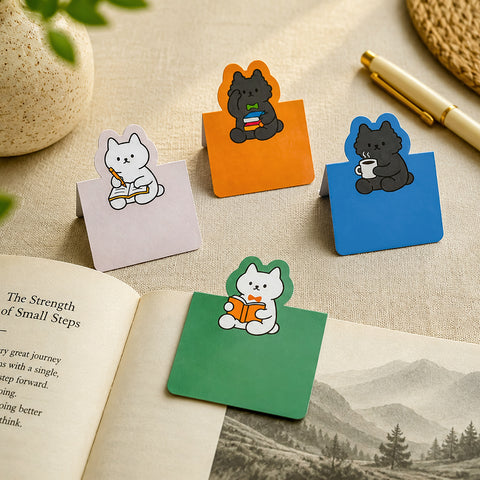 Cozy Cats Magnetic Bookmarks – Set of 4
