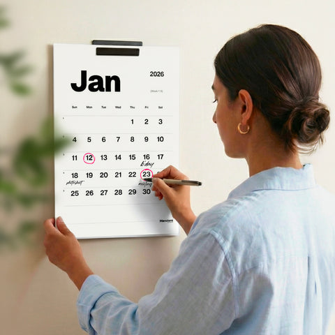 Mono 2026 Wall Calendar with Metal Bracket