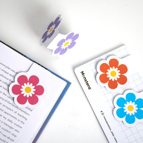 Daisy Bloom Magnetic Bookmarks – Set of 4