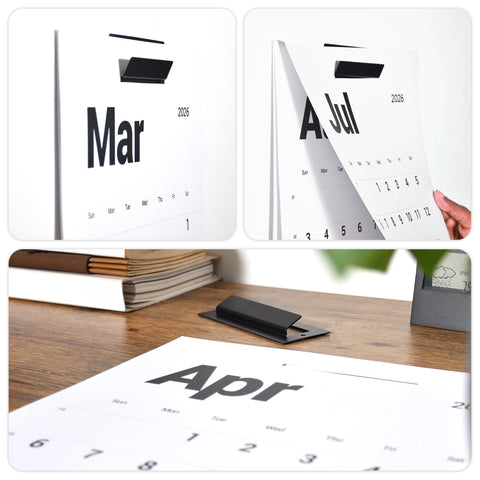 Mono 2026 Wall Calendar with Metal Bracket
