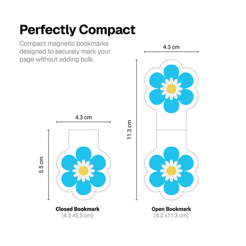 Daisy Bloom Magnetic Bookmarks – Set of 4