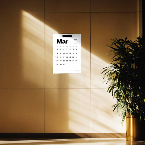 Mono 2026 Wall Calendar with Metal Bracket
