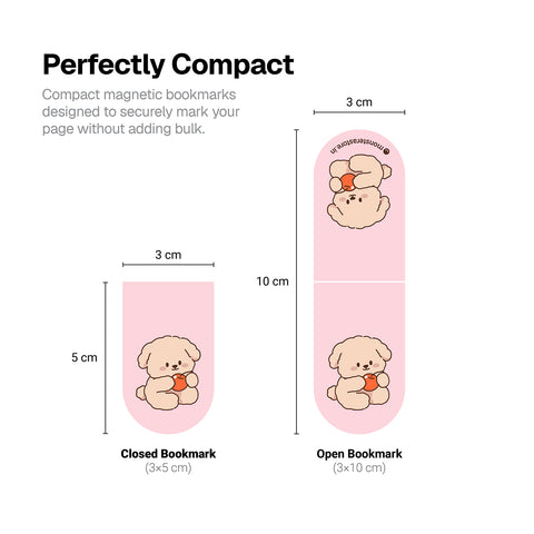 Teddy Hugs Magnetic Bookmarks – Set of 5