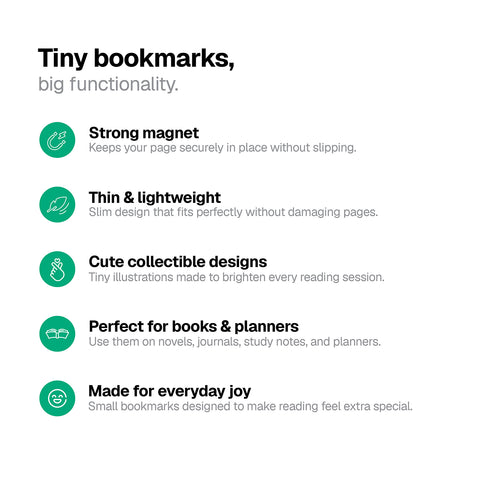 Cozy Cats Magnetic Bookmarks – Set of 4