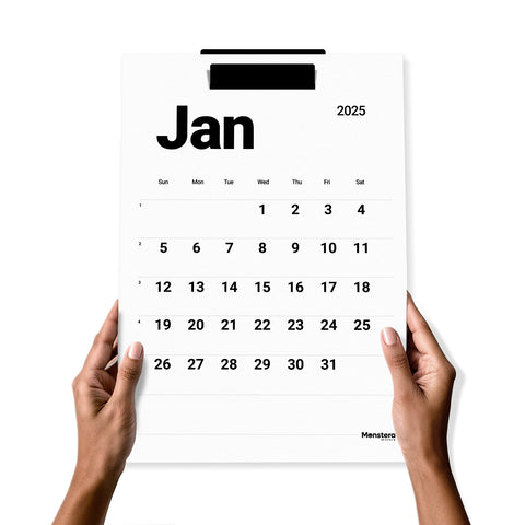 Mono 2025 Wall Calendar with Metal Bracket