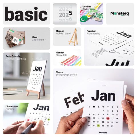 Basic 2025 Desk Calendar
