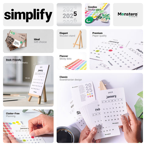 Simplify 2025 Desk Calendar