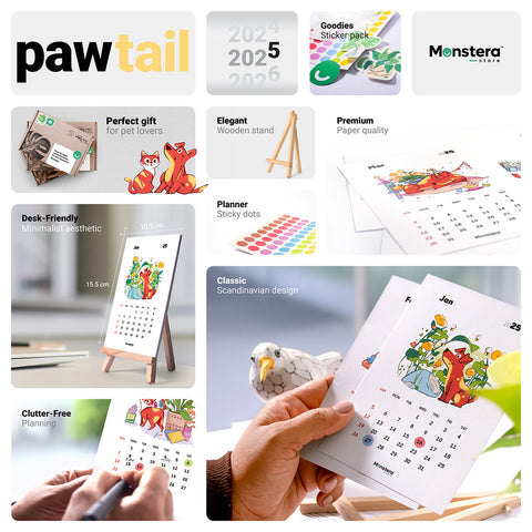 Pawtail 2025 Desk Calendar