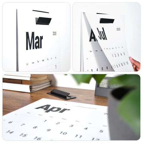 Mono 2025 Wall Calendar with Metal Bracket