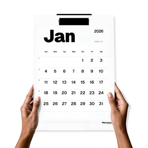 Mono 2026 Wall Calendar with Metal Bracket